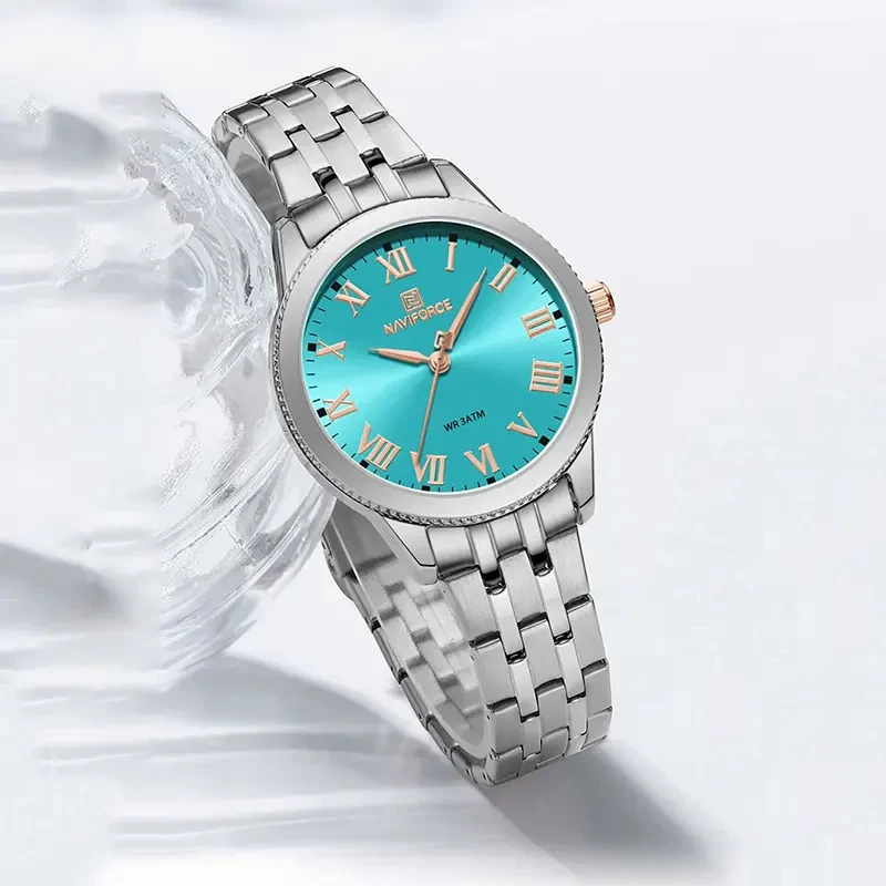 Naviforce NF5032 Classic Ice Blue Dial Ladies Watch